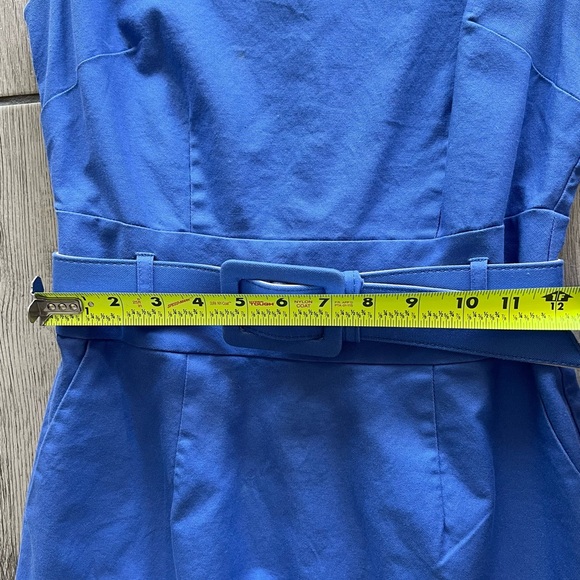 Banana Republic Sleeveless Belted Midi Dress in Blue - Picture 6 of 8